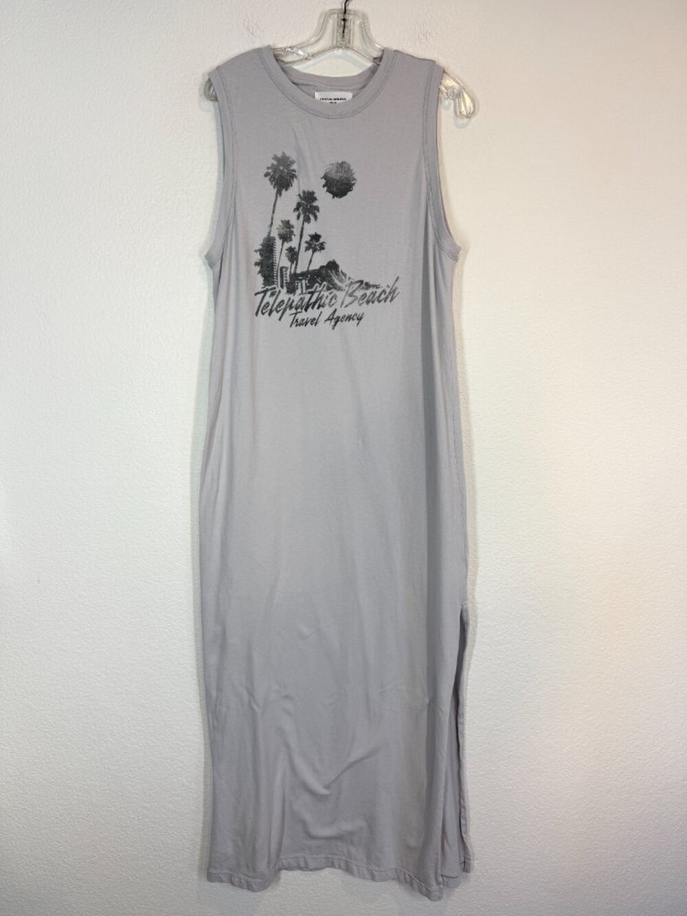 Spiritual Gangster Maxi Dress Gray Telepathic Beach Graphic Cotton Medium - Picture 3 of 11